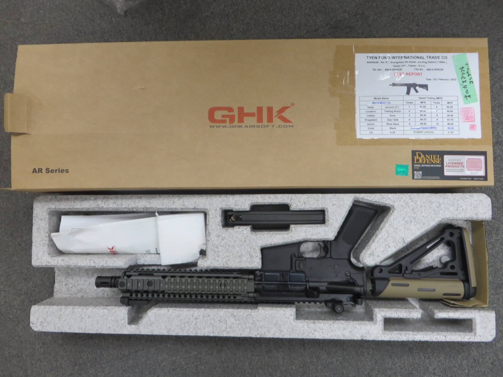 【GHK】MK18 Mod1 CO2 (Daniel Defense Official Licensed)・ショップ（オルガエアソフト）コンプリート カスタム