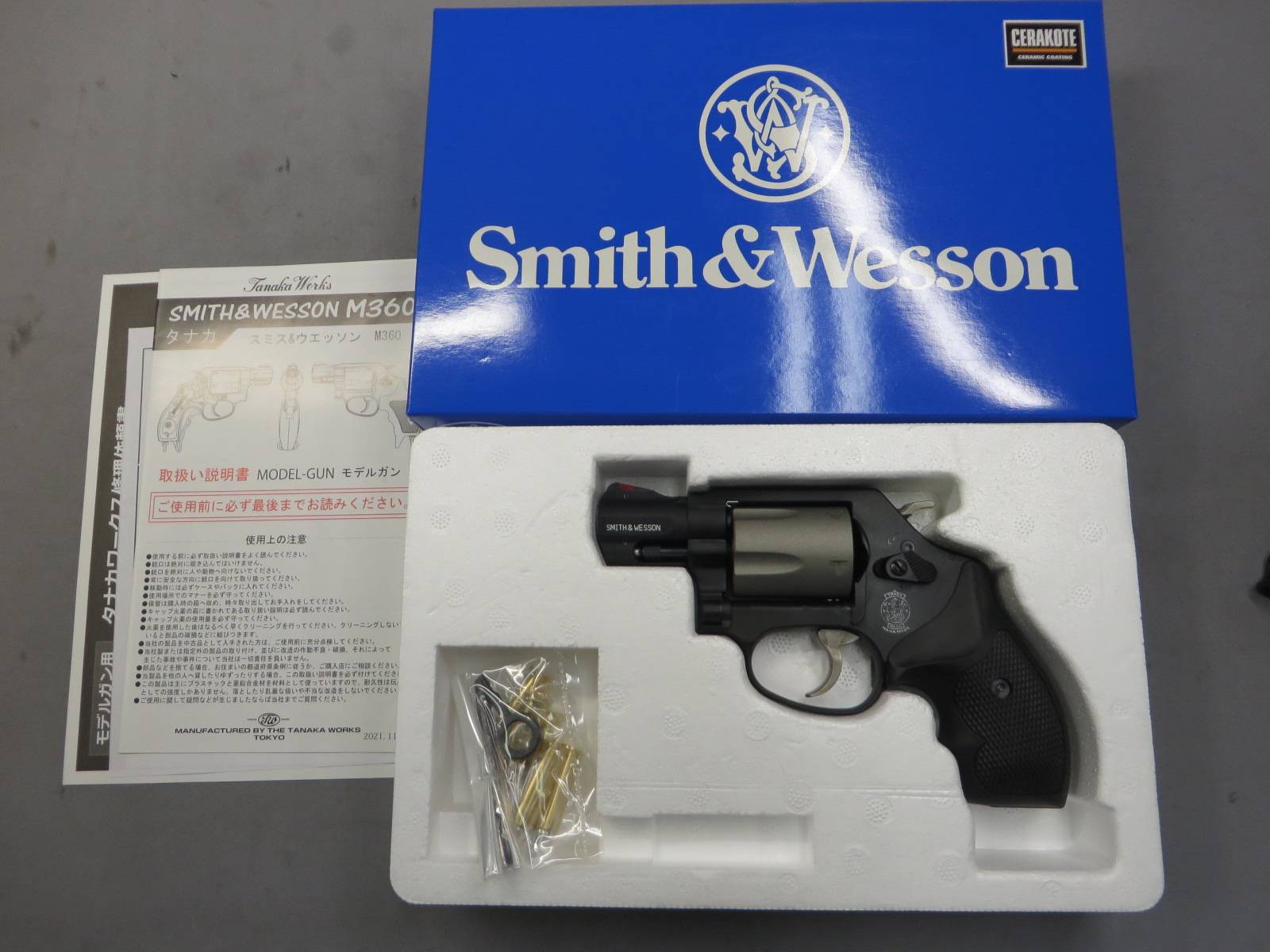 【タナカ】 S&W M360 PD スカンジウム.357マグナム 1-7/8インチ HW+ シリンダーセラコートフィニッシュ モデルガン