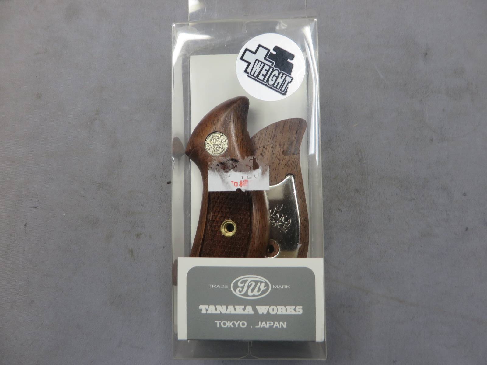 【タナカ】S&W Jフレーム ラウンドバット ウォールナットチェッカー +Weight