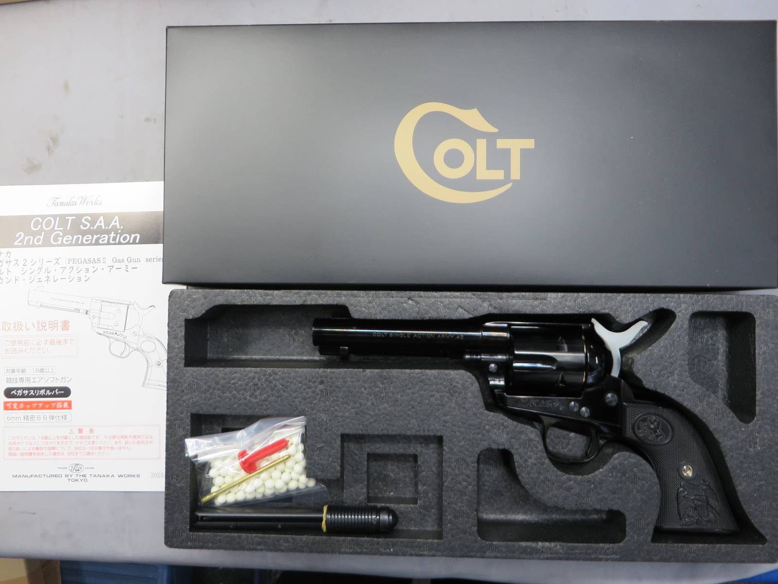 【タナカ】コルトSAA.45 2nd Gen 4-3/4in シビリアン ABS スチールフィニッシュ PEGASAS2(ペガサス2)