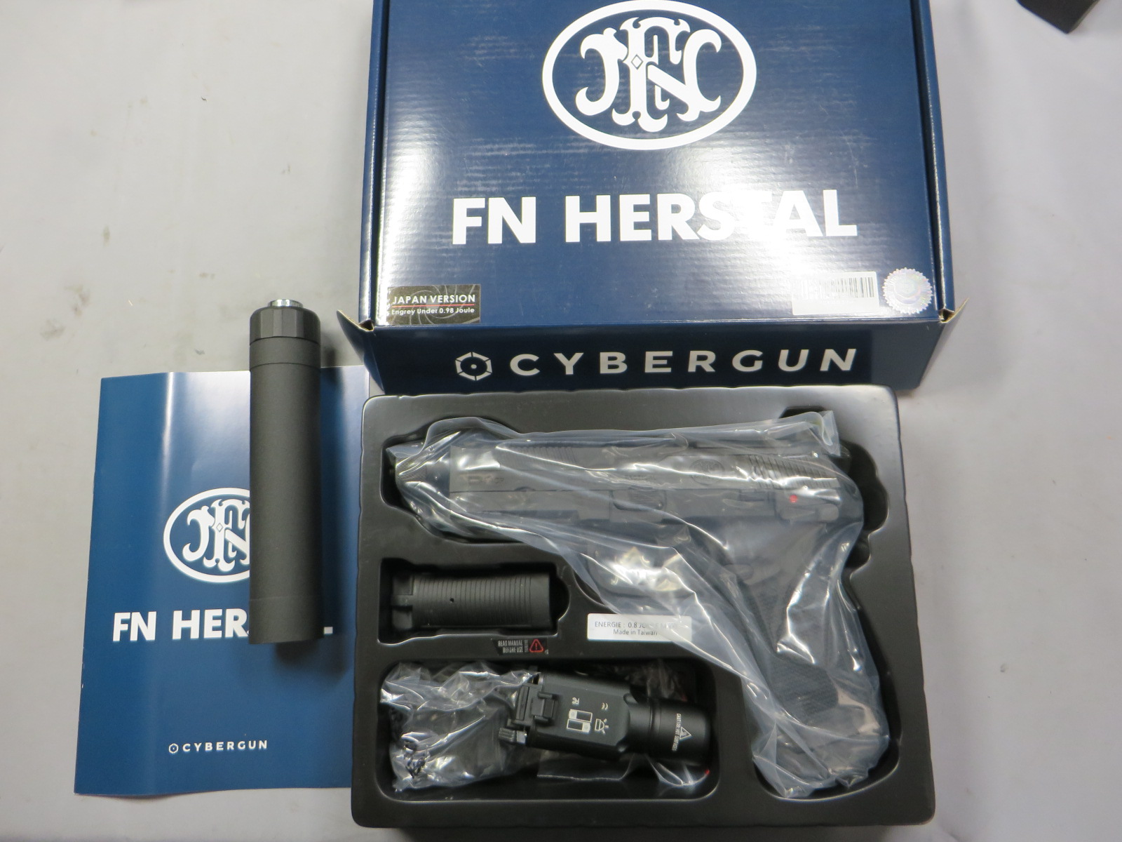 【CyberGun】FNX-45 タクティカル ブラック メタルスライド・マウント・RMRドットサイト・サイレンサー・ライト