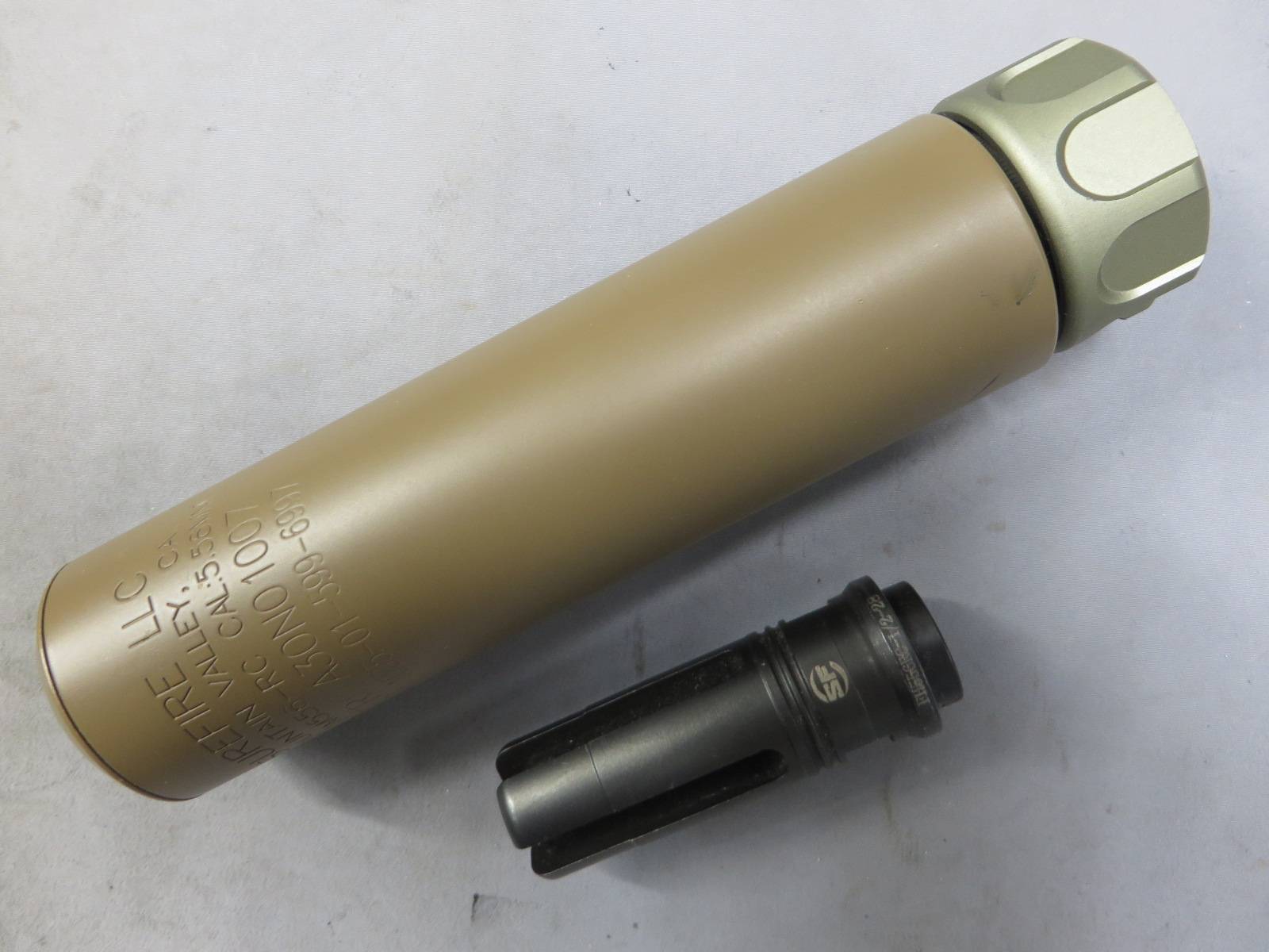 【AIRSOFT ARTISAN】 SF Style 6.2in サイレンサー+4PRONGフラッシュハイダー ダークアース