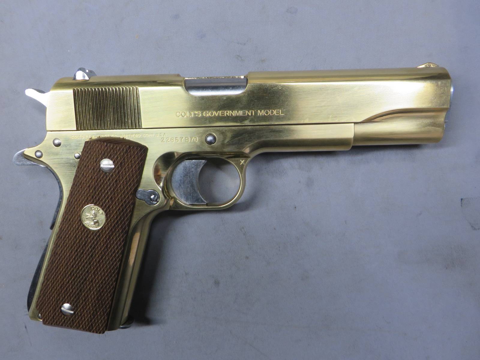 【HOBBYFIX】コルト ガバメントMKⅣシリーズ70 22Gold-Plated ZincDicast  モデルガン