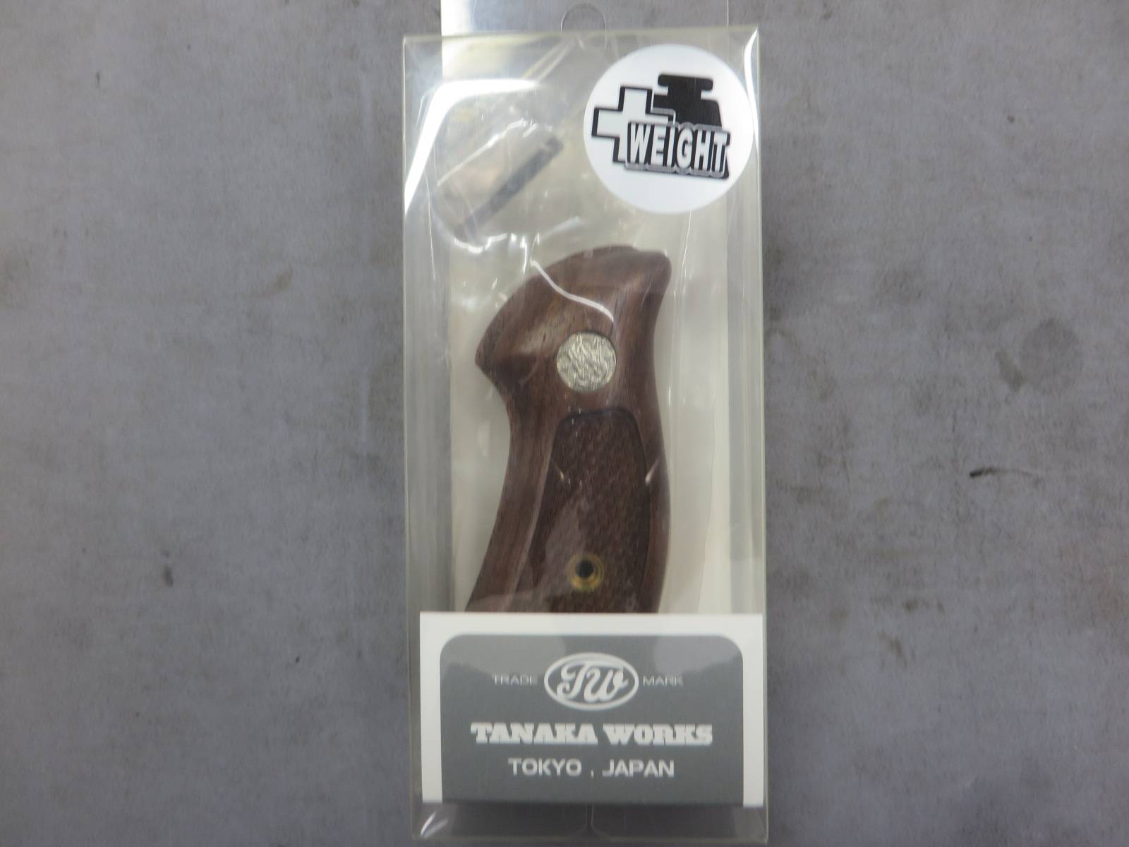 【タナカ】S&W Jフレーム ラウンドバット ウォールナットチェッカー +Weight