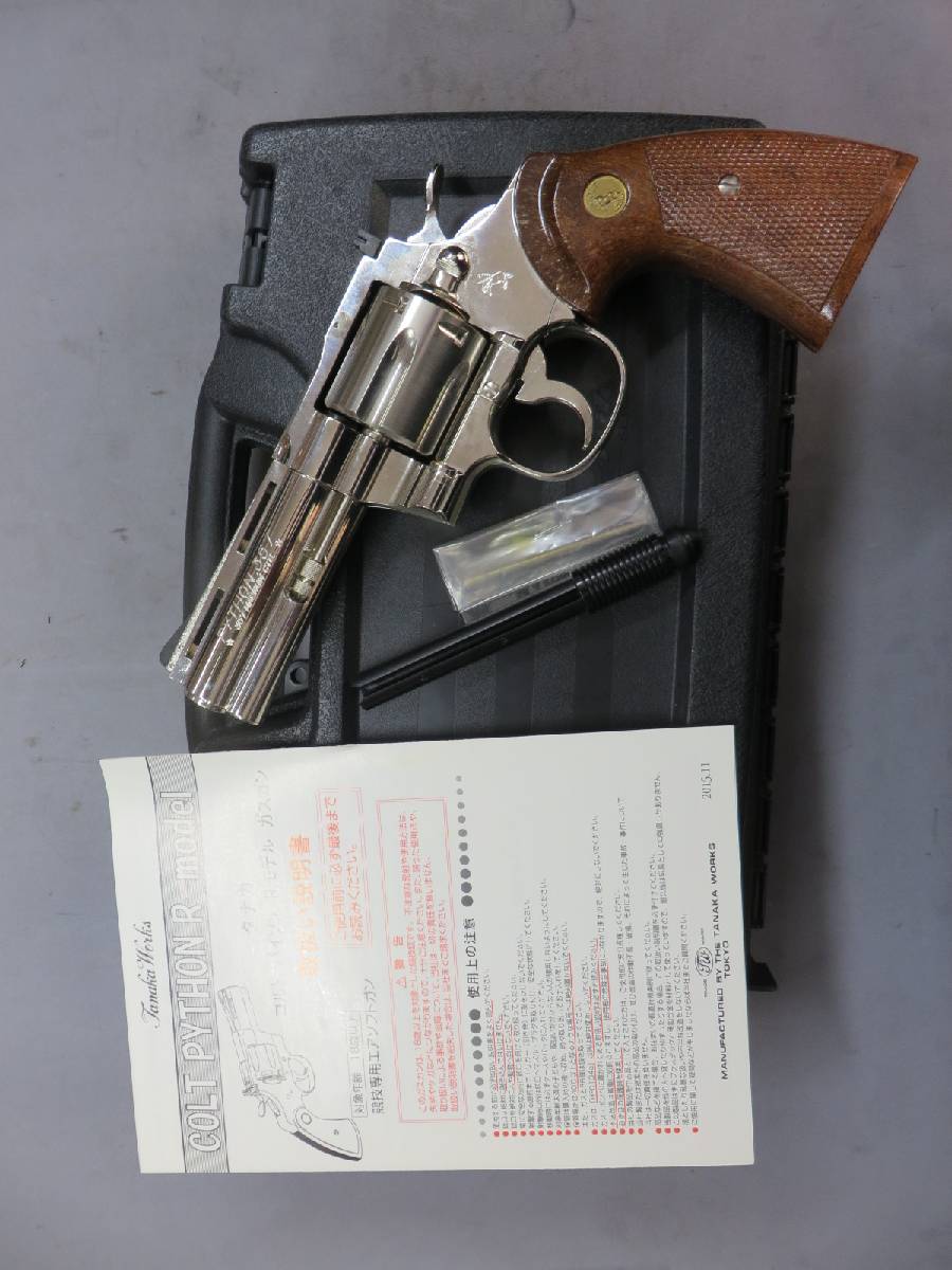 【タナカ】コルトパイソン.357mag 4in R-Model ニッケルフィニッシュ