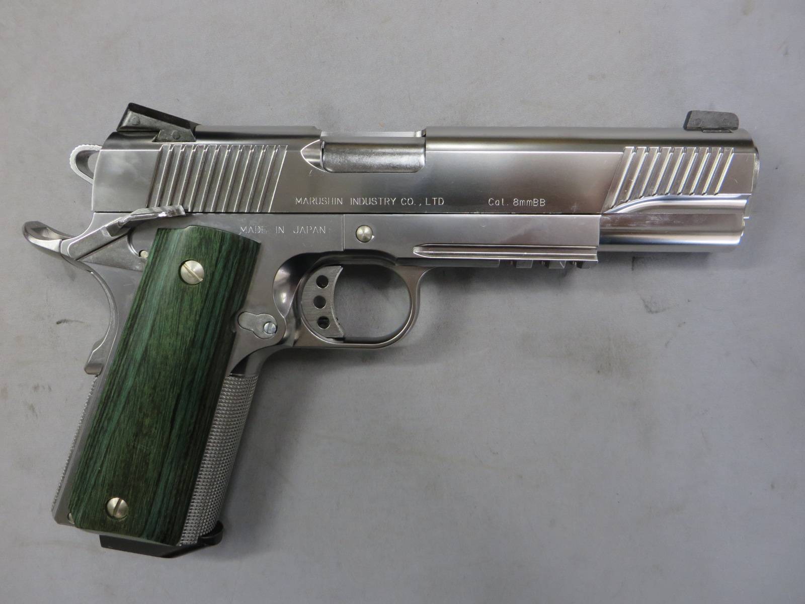 【マルシン】M1911A1 オペレーター 8mmBB サテーナシルバー ジェイドマイカルタ 少量限定製品