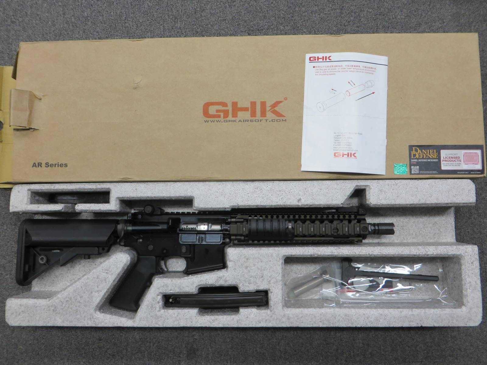 【GHK】MK18 Mod1 GBBR (Daniel Defense Official Licensed)・ショップカスタム