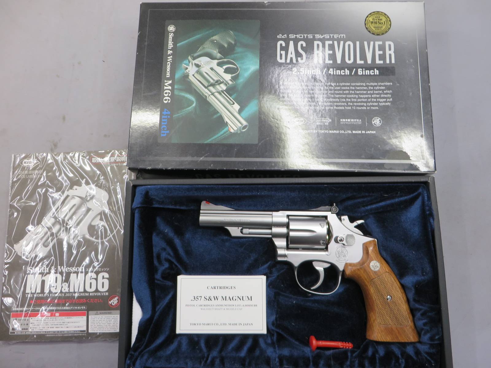 【東京マルイ】S&W M66 4in 24連射リボルバー・木製グリップ
