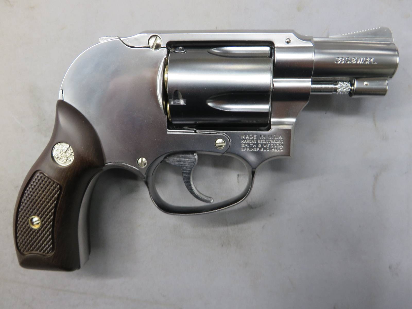 【マルシン】S&W M649 シルバー ABS 木目調プラサービスグリップ  Xカートリッジ 6mmBB