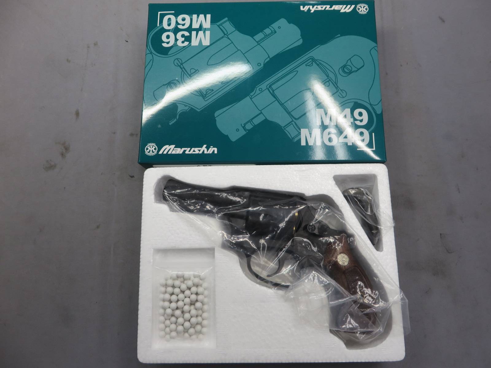【マルシン】S&W M36 3in ブラック HW 木製サービスグリップ 6ｍｍBB リアルXカート