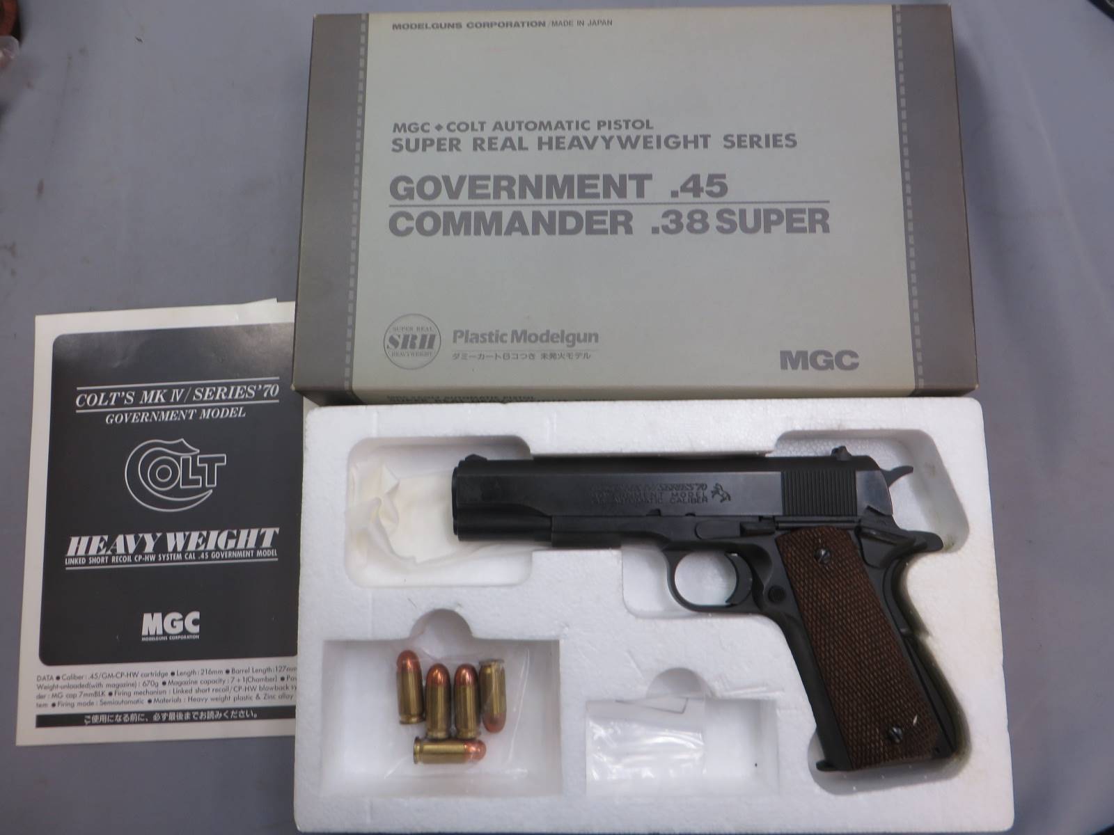 【MGC】 コルト ガバメント MK4シリーズ70 SRH (スーパーリアルHW）・木製グリップ モデルガン