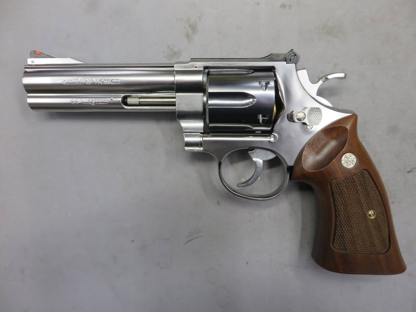 【マルシン】S&W M629 5in シルバーABS ハーフチェッカー木製グリップ仕様 リアルXカートリッジ
