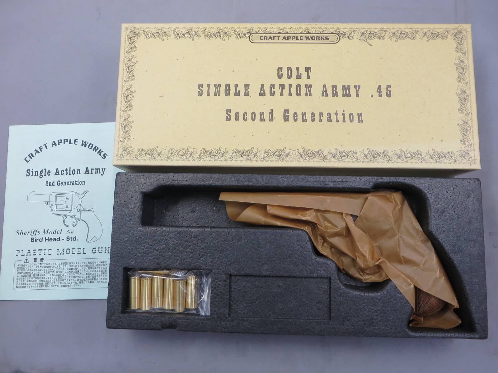 【MULE・Fuji Company】コルトSAA .45 Birds Head Sheriffs モデル フルチェッカー 木製グリップ　モデルガン