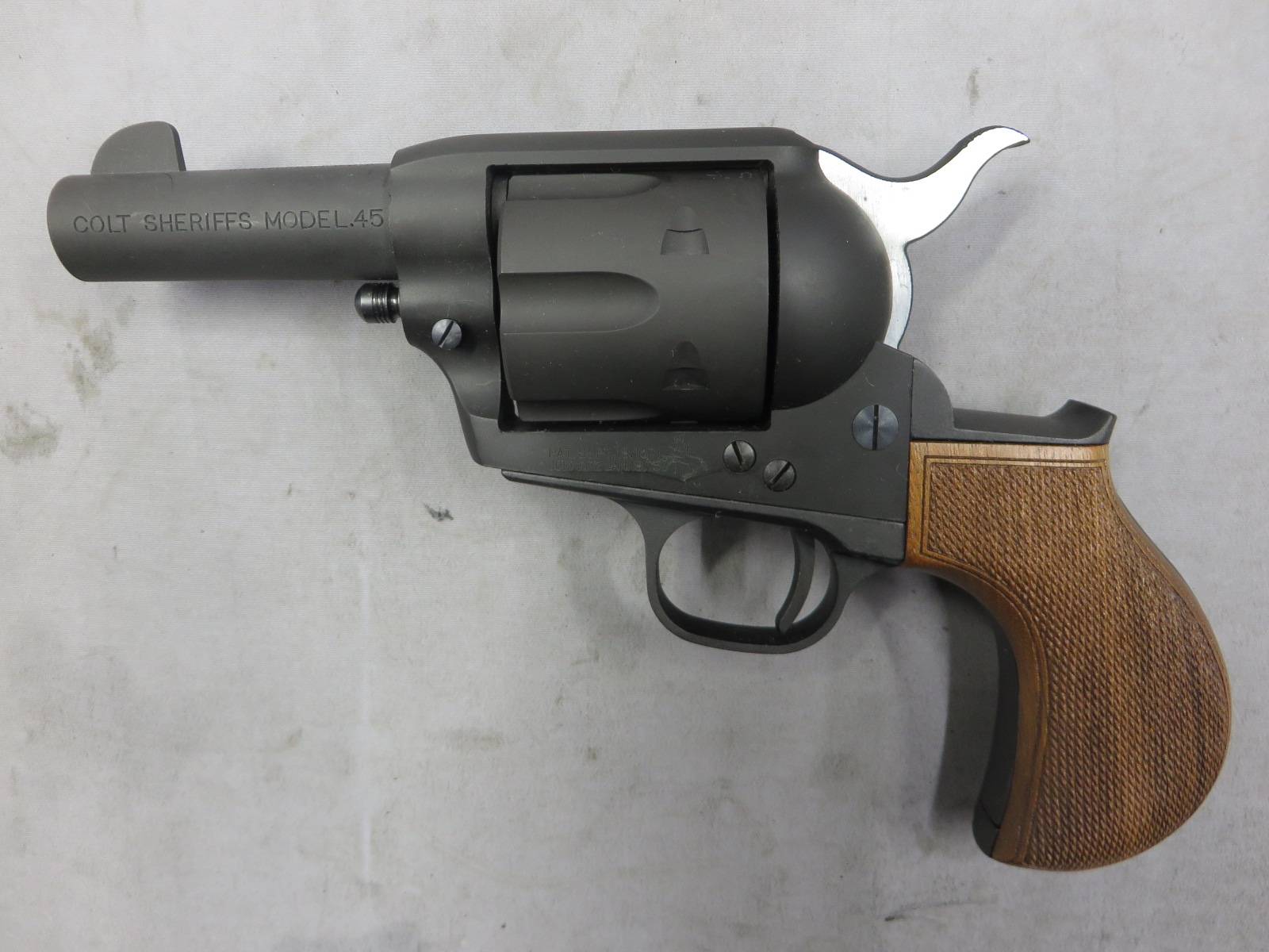 【MULE・Fuji Company】コルトSAA .45 Birds Head Sheriffs モデル フルチェッカー 木製グリップ　モデルガン