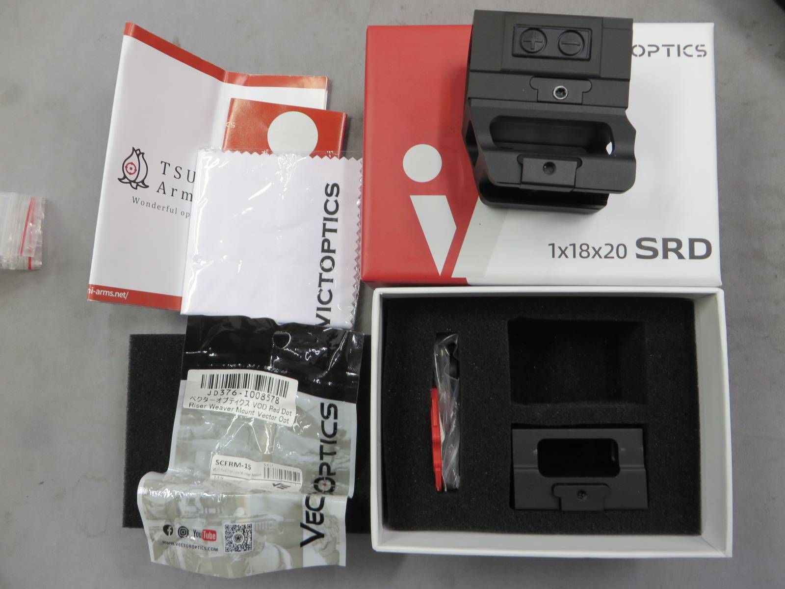 【Vector Optics】VICTOPTICS 1×18×20 SRD+ライザーウィーバーマウント