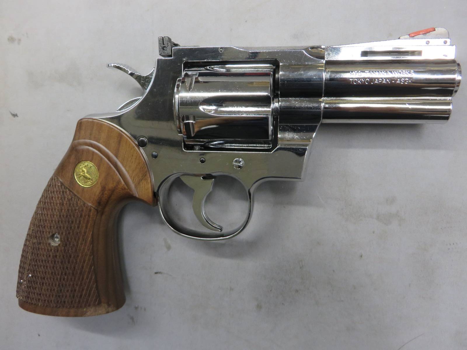 【タナカ】コルト パイソン 3in  ステンレス・木製グリップ