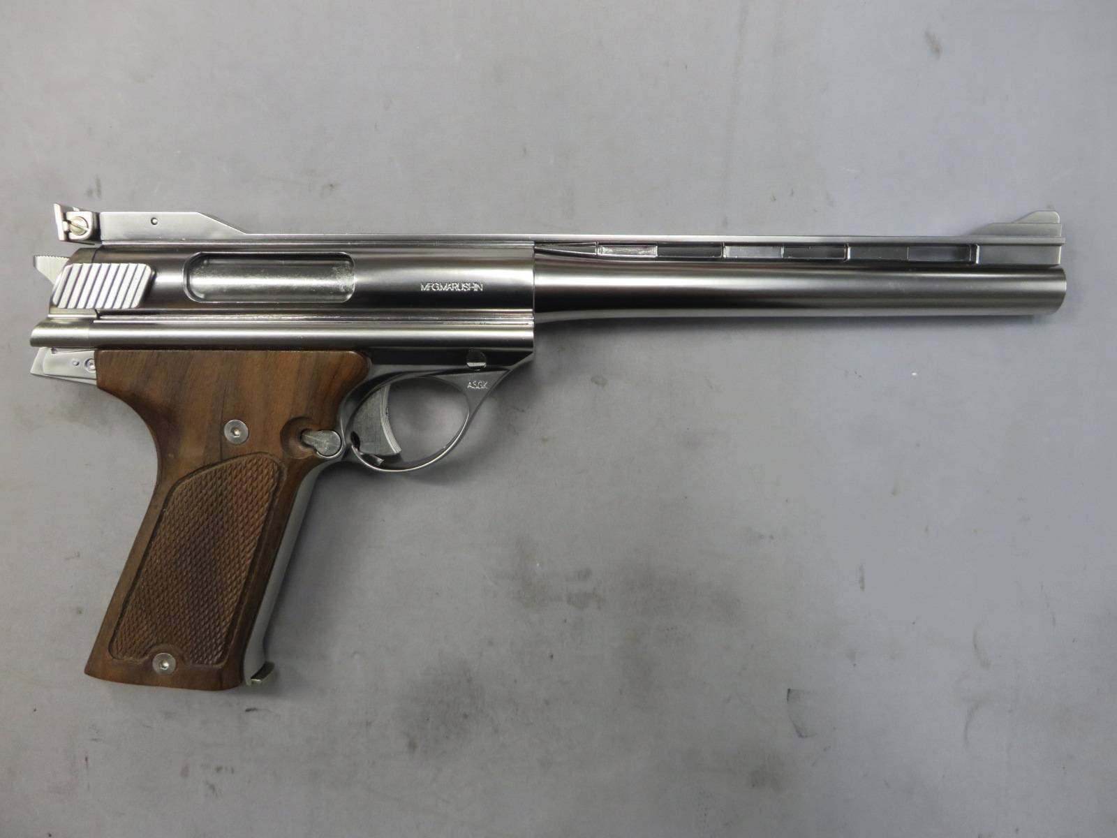 【マルシン】44AUTO MAG CLINT1 8ｍｍBB シルバー・木製グリップ・ガンケース付き