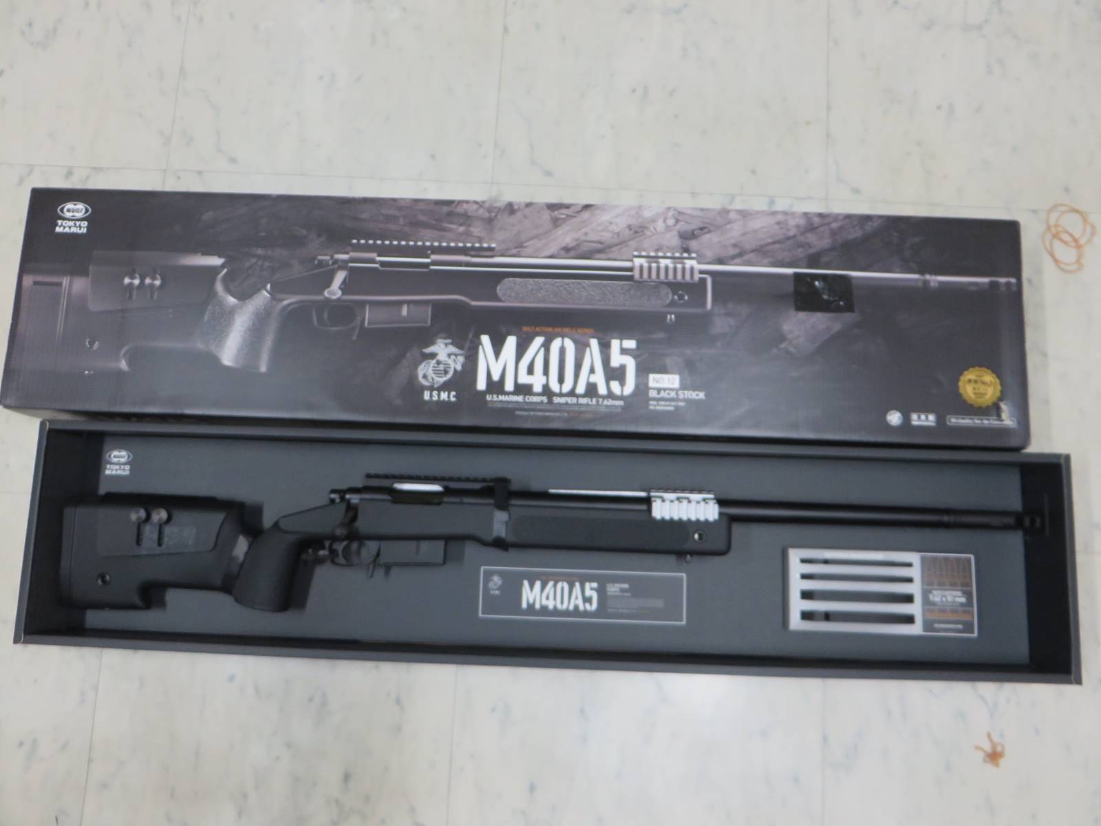 【東京マルイ】M40A5 ブラック ストック アメリカ海兵隊採用スナイパー エアーコッキング ボルトアクション　